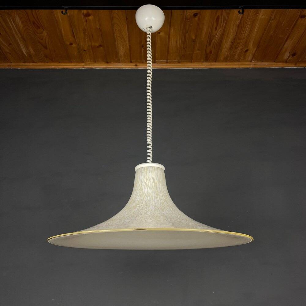 Beige Murano Glass Pendant Light from the Mid-Century, Italy, 1970s