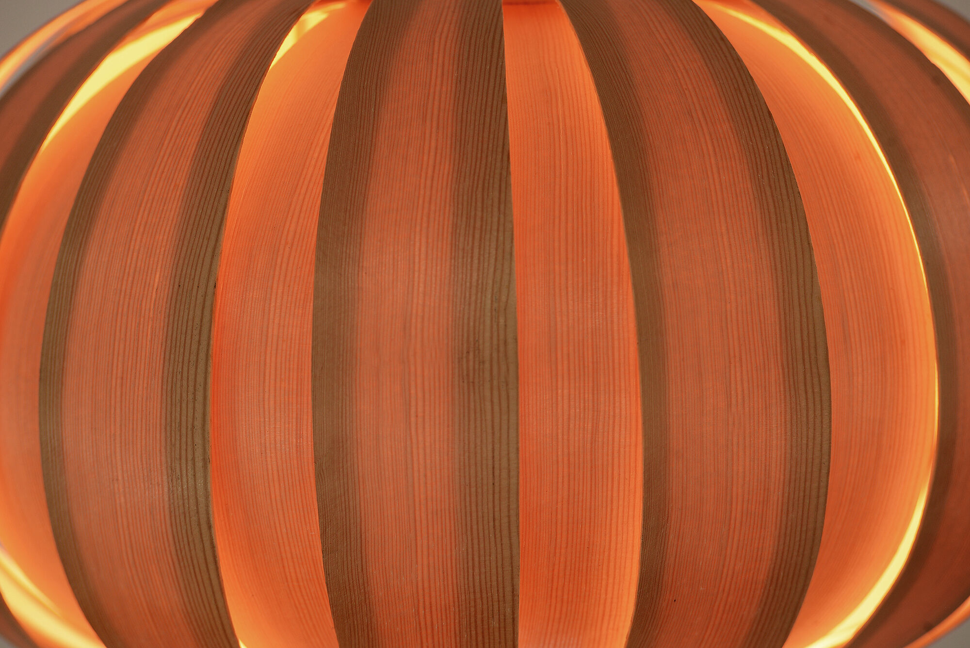 Pine veneer pendant light, Sweden 1970