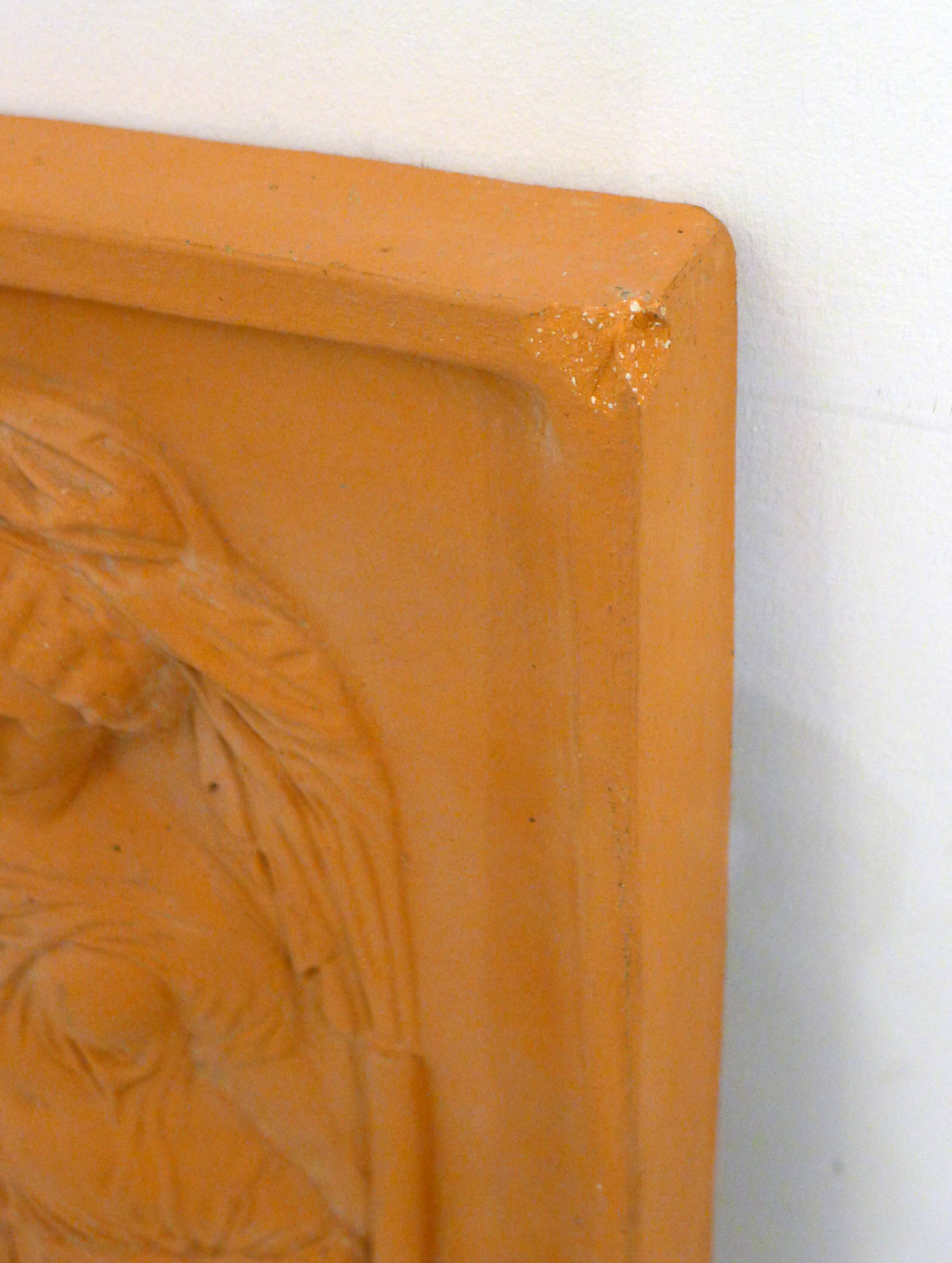 Wall plaque Woman bather, terracotta bas-relief