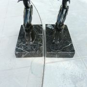 Pair of greenhouse book antelope in regulation on marble base