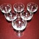 Lot de 6 verres à eau ou vin rouge vintage en  verre soufflé gravé 13.2cm ht