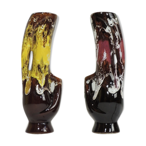 Paire soliflores Vallauris vintage