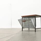 Mid-century teak side table with magazine rack.