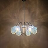 Italian Ceiling Lamp with Five Blue Murano Glass Lamshades – 1970s