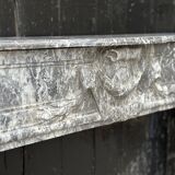 Louis XVI fireplace in gray marble Saint Anne, eighteenth century