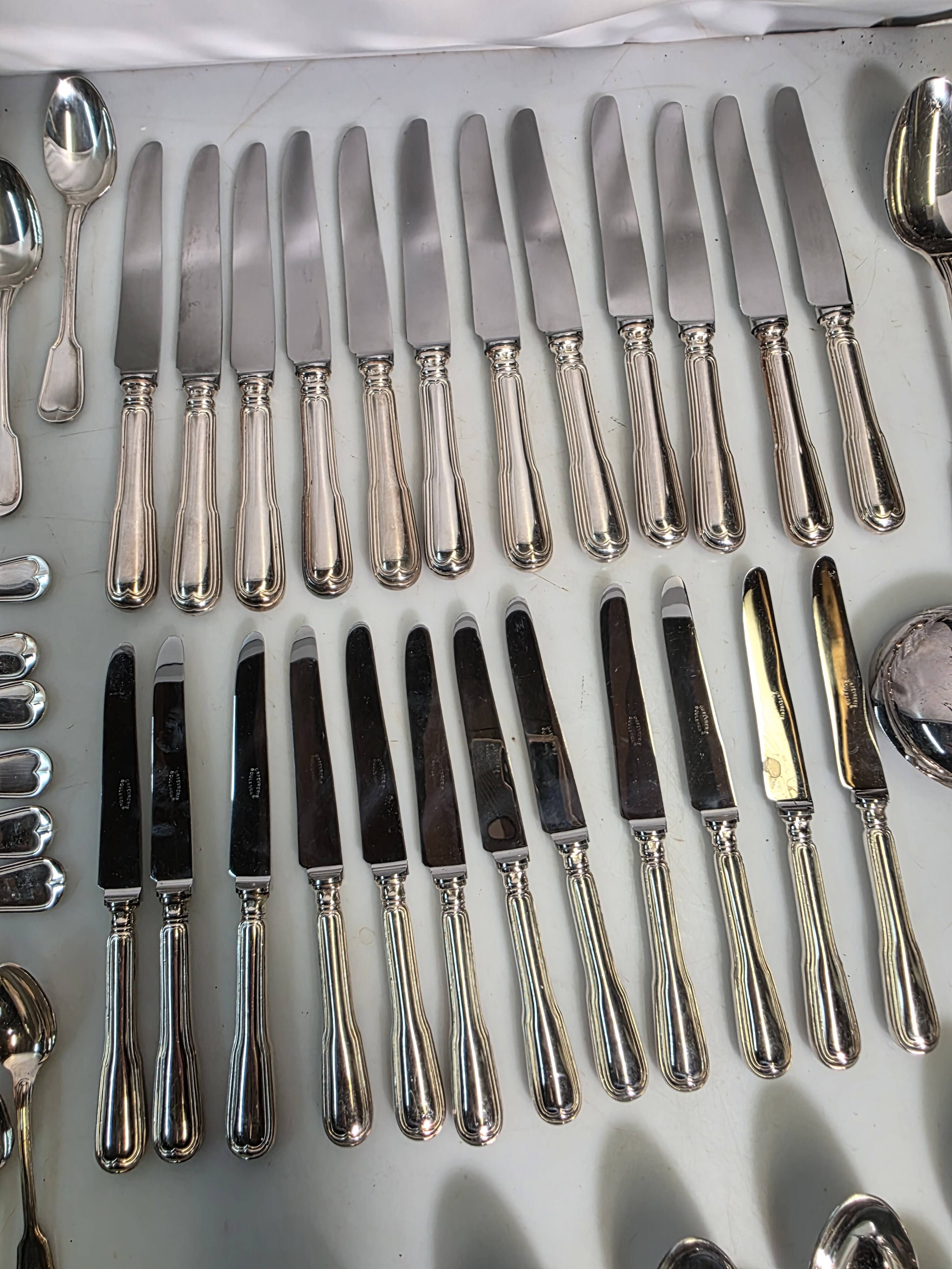 Boulenger silver-plated cutlery set, 86 pieces, hallmark 100.