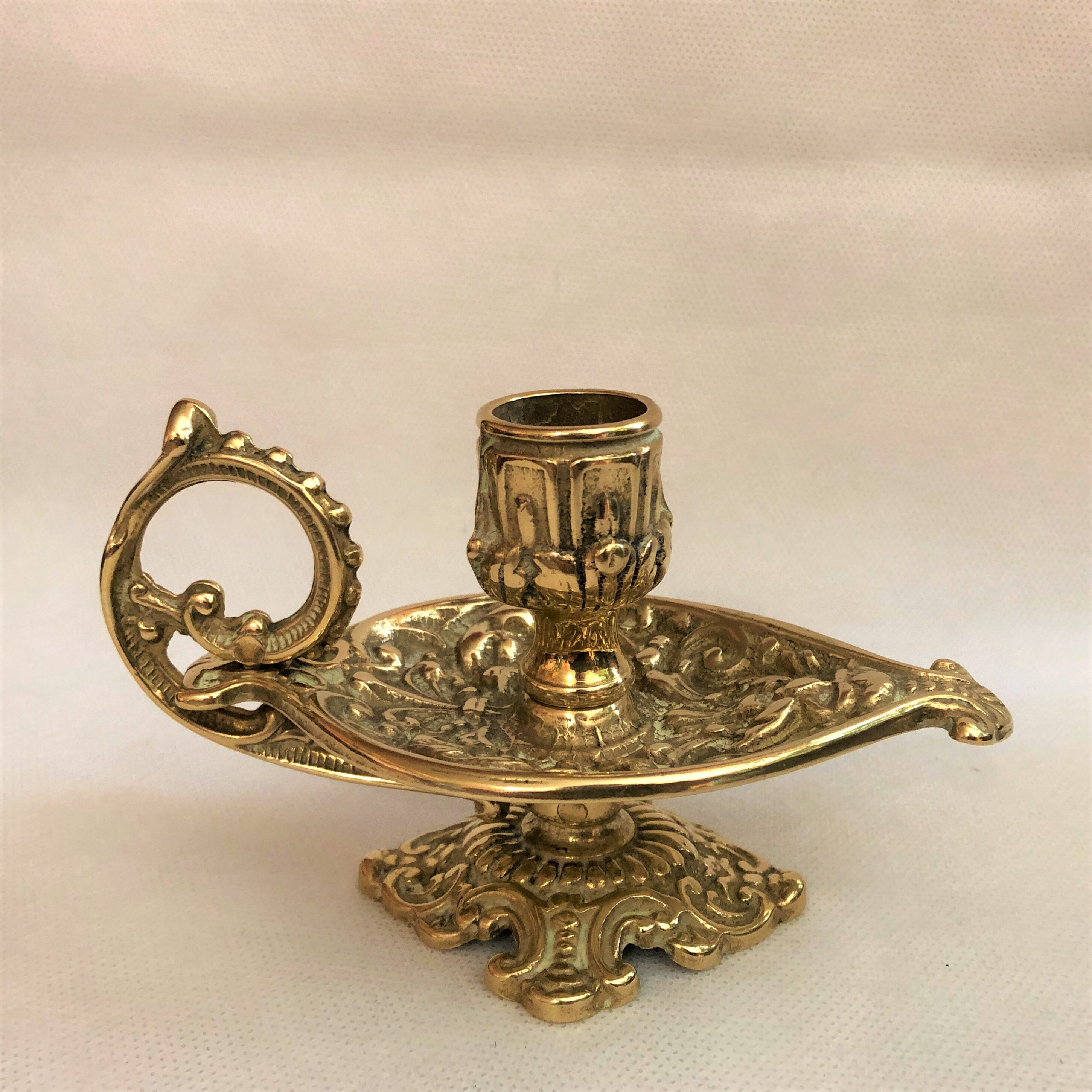 Golden brass candle holder Napoleon III style