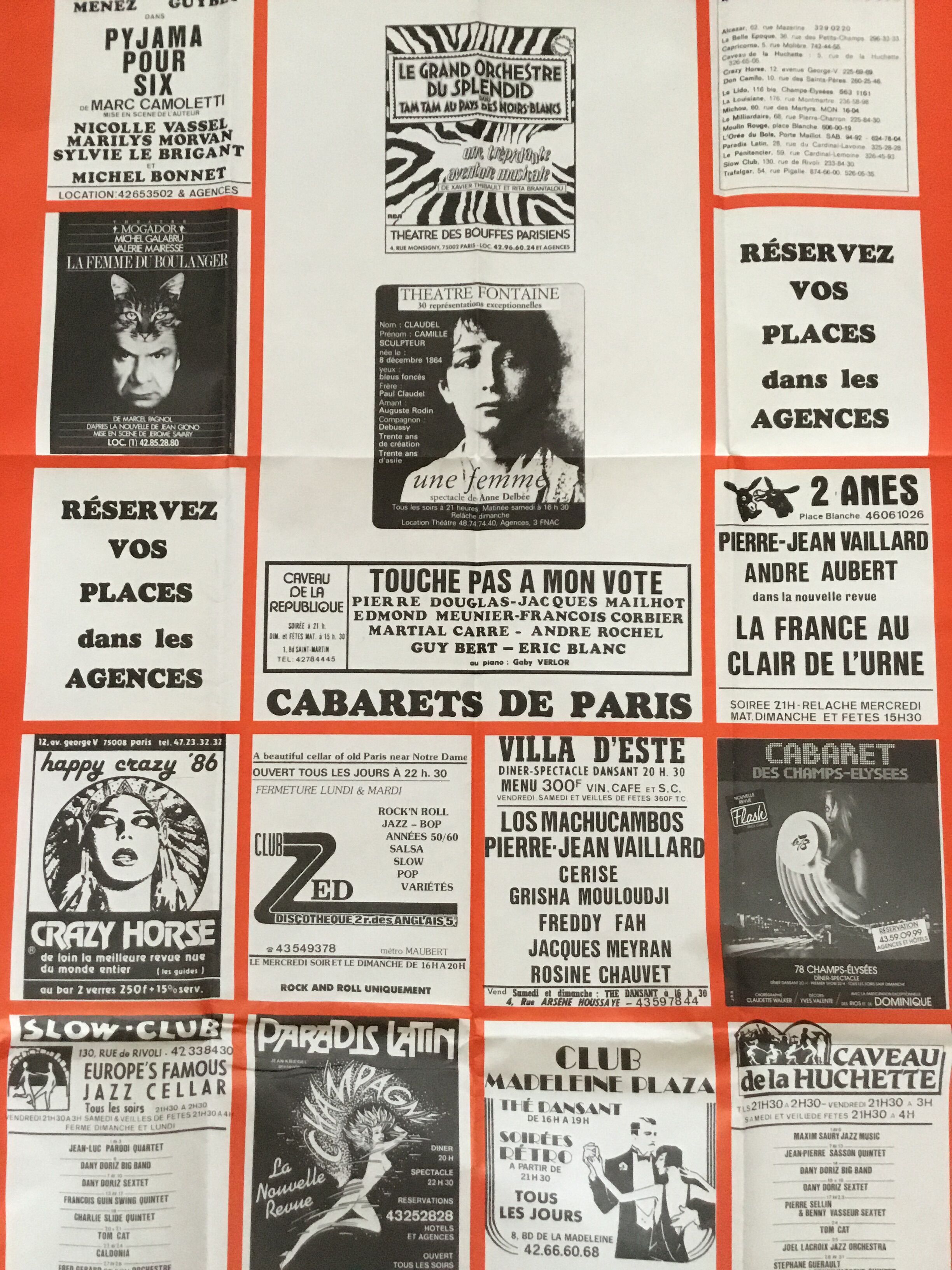 Vintage poster of Parisian shows