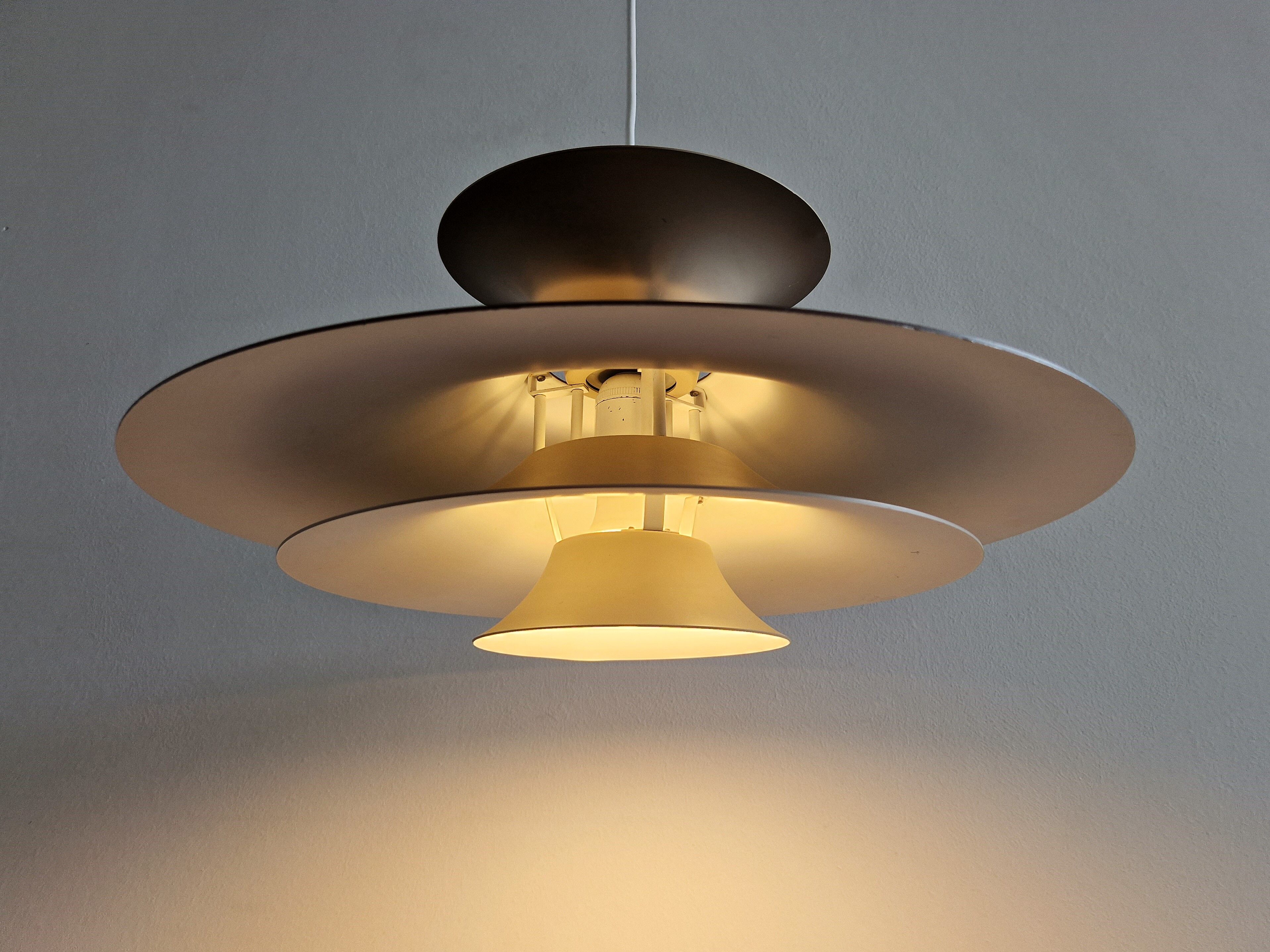 Brown 'Radius I' pendant lamp by Erik Balslev for Fog & Mørup, Denmark 1970's