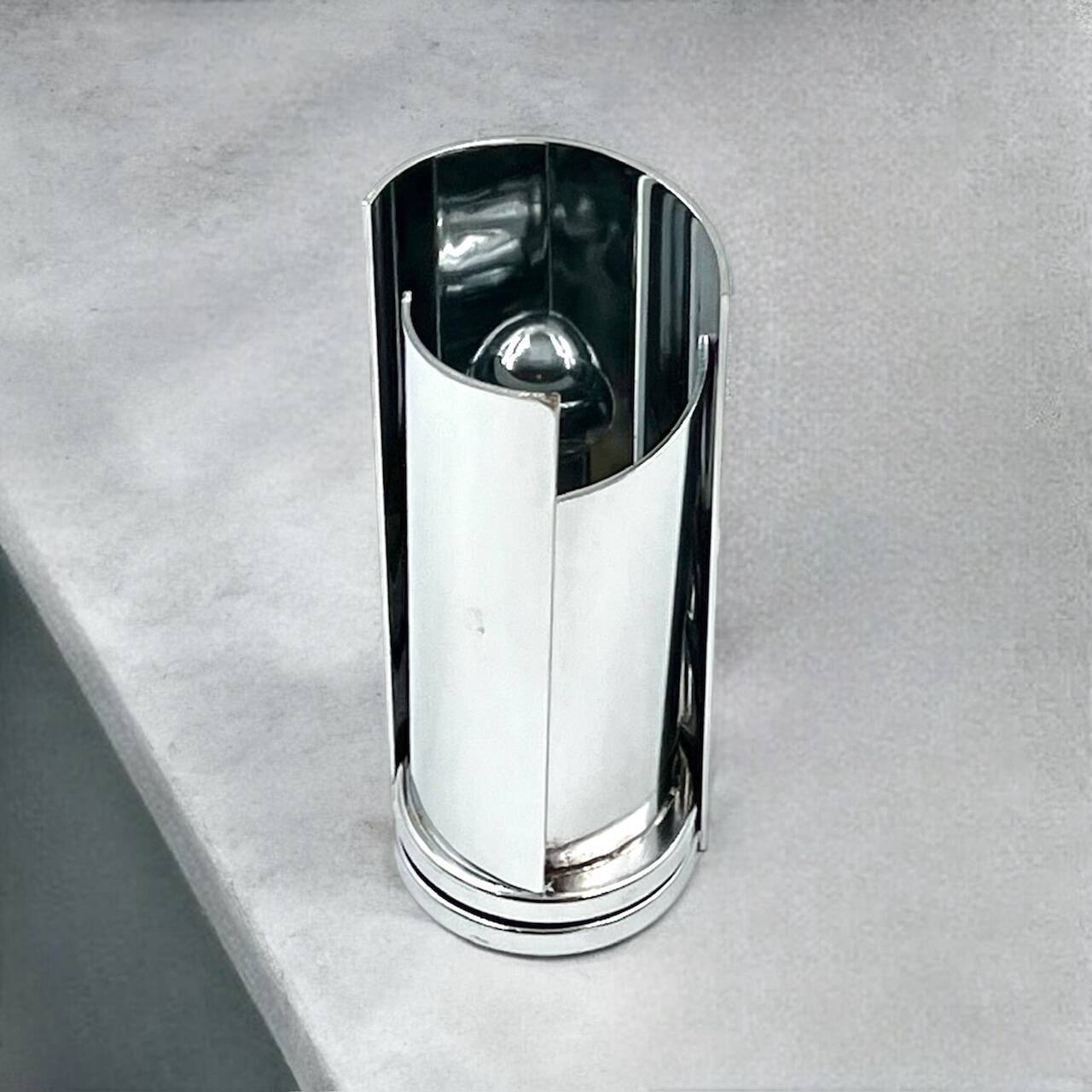 Space Age Chrome Metal Table Lamp Selenova TA447, Italy 1970s