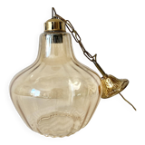 Vintage amber glass pendant light