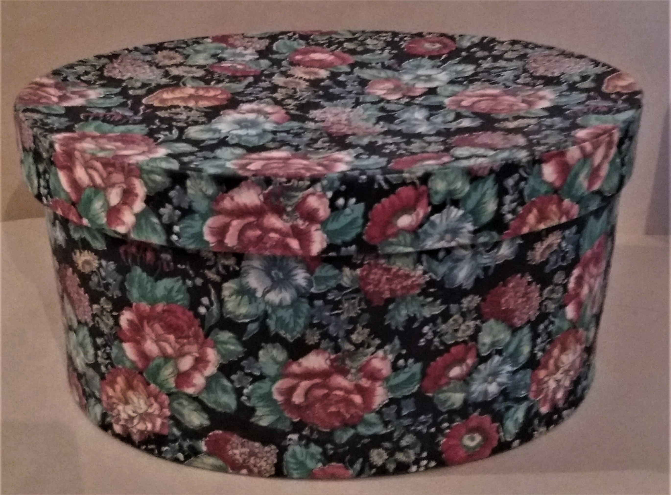 Vintage sewing box flower fabric
