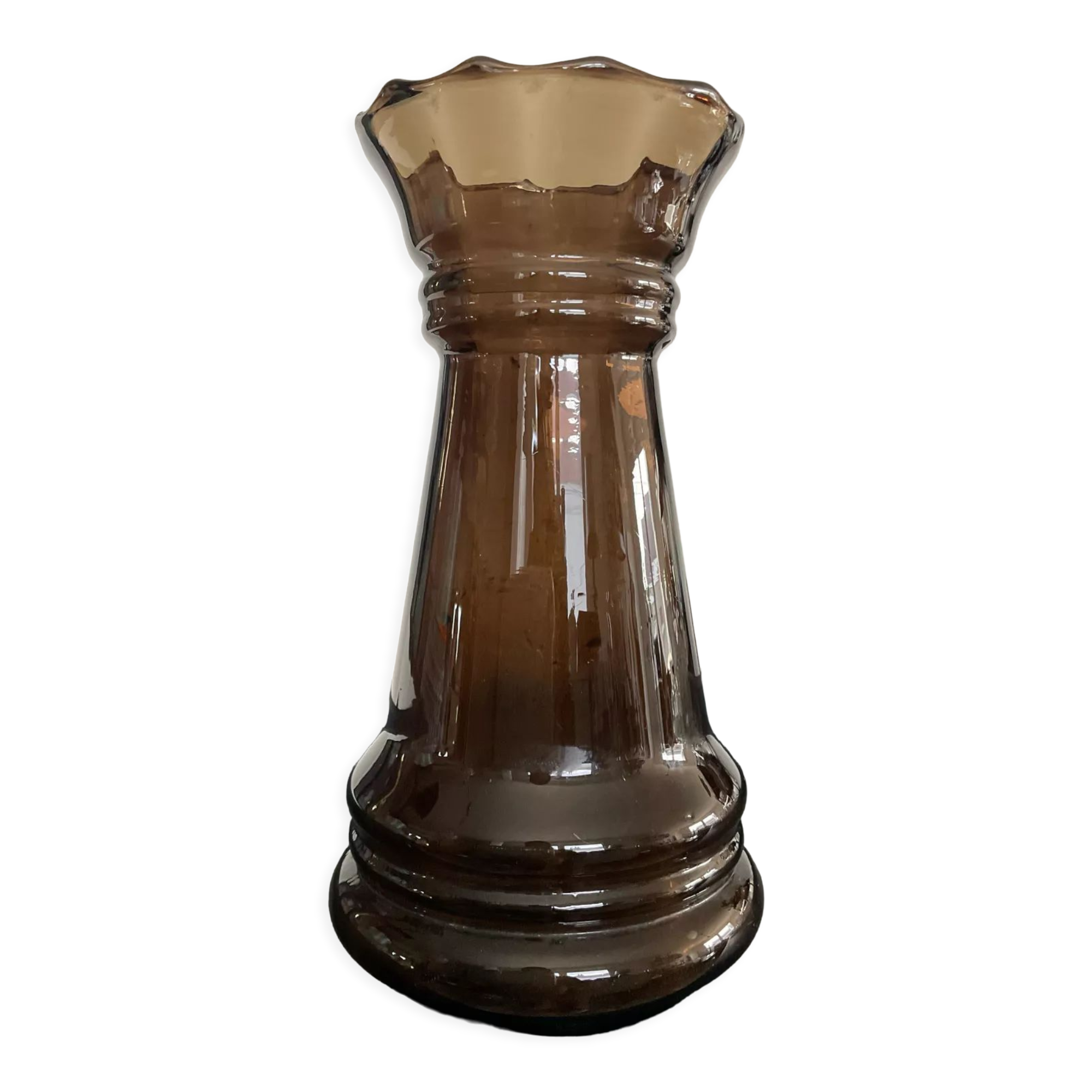 Vintage vase made of smoked glass paste