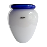 Murano glass vase Carlo Nason Mazzega handle higher cobalt