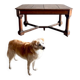 French dining table in Neo-Renaissance style with cross legs.