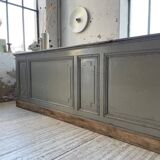 XXL walnut trade counter with multiple drawers