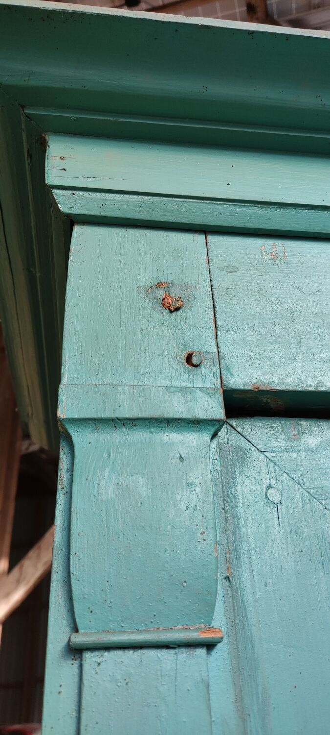 Antique patinated two-door cabinet