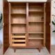 Vintage oak and rattan cabinet
