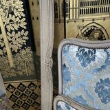 Louis XV upholstered style bed wood