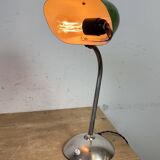 Lampe de table de banquier vintage en émail vert, années 1950