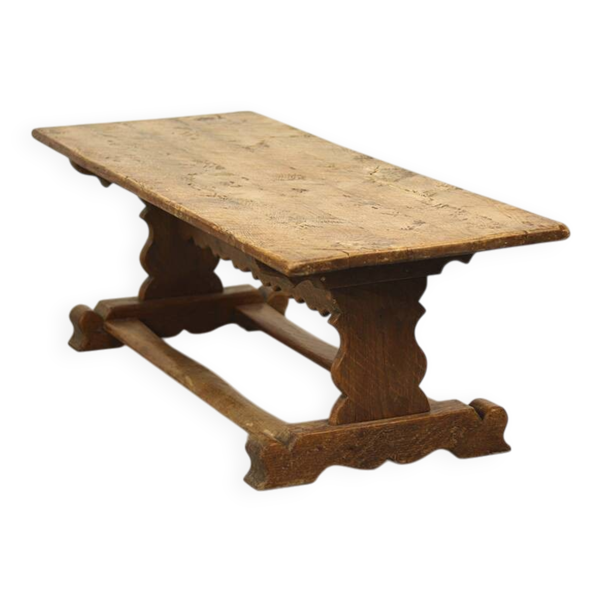 Rustic farmhouse oak refectory coffee table
