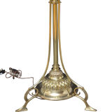 Victorian brass height adjustable standard lamp