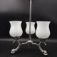 Vintage lamp 70/80 chrome dolphin fish chandelier and 3 opaline arms