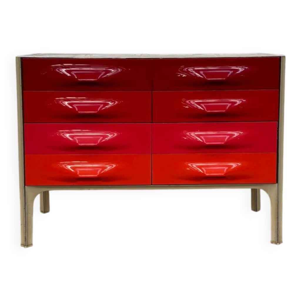 Commode Raymond Loewy rouge orange | Selency