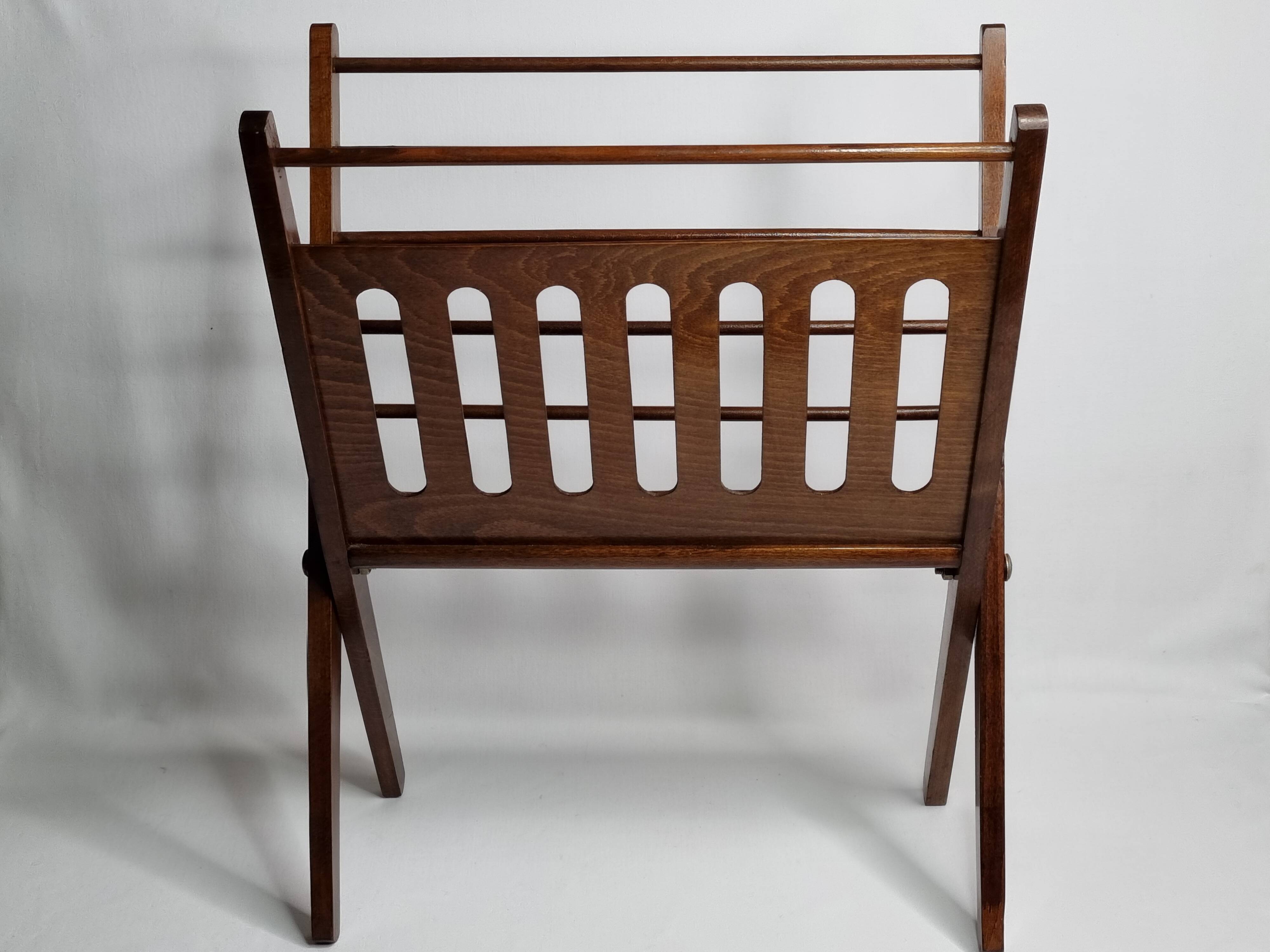 Folding teak magazine rack by Cees Braakman