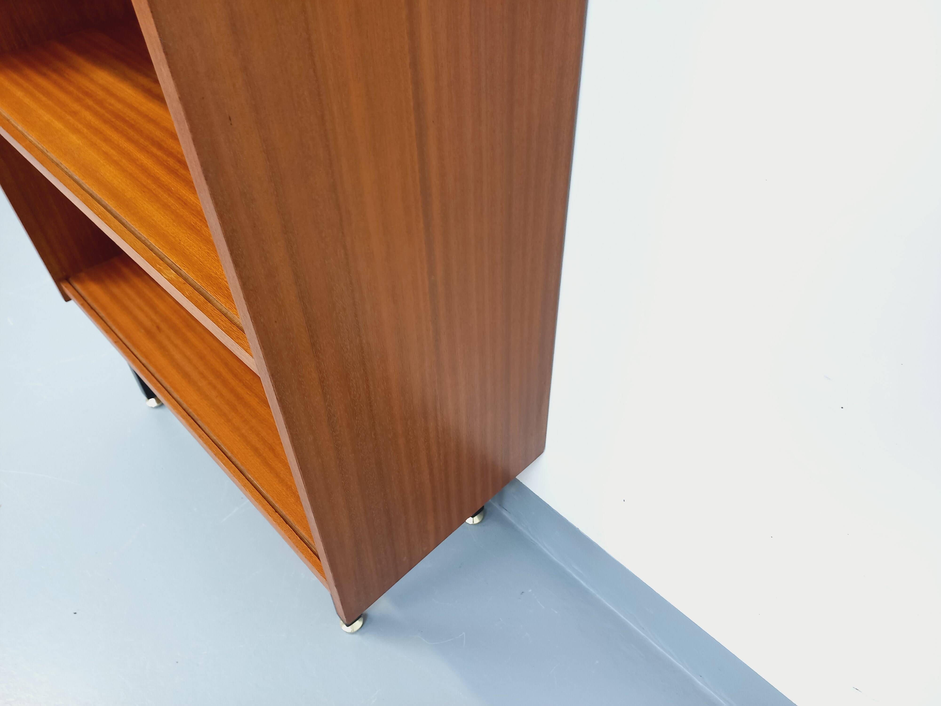 Vintage teak-style wooden bookcase from the 60s