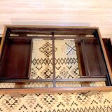 Rosewood coffee table, with black glass top, Brazil 1970