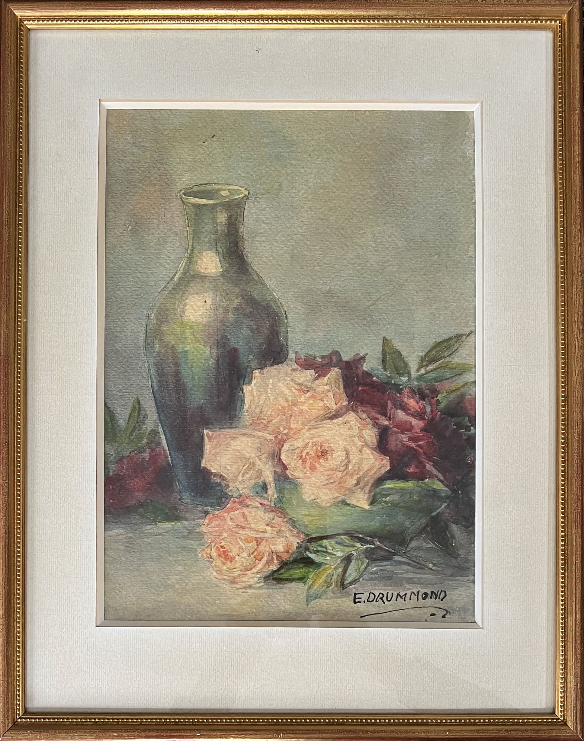 "Roses and vase" watercolor