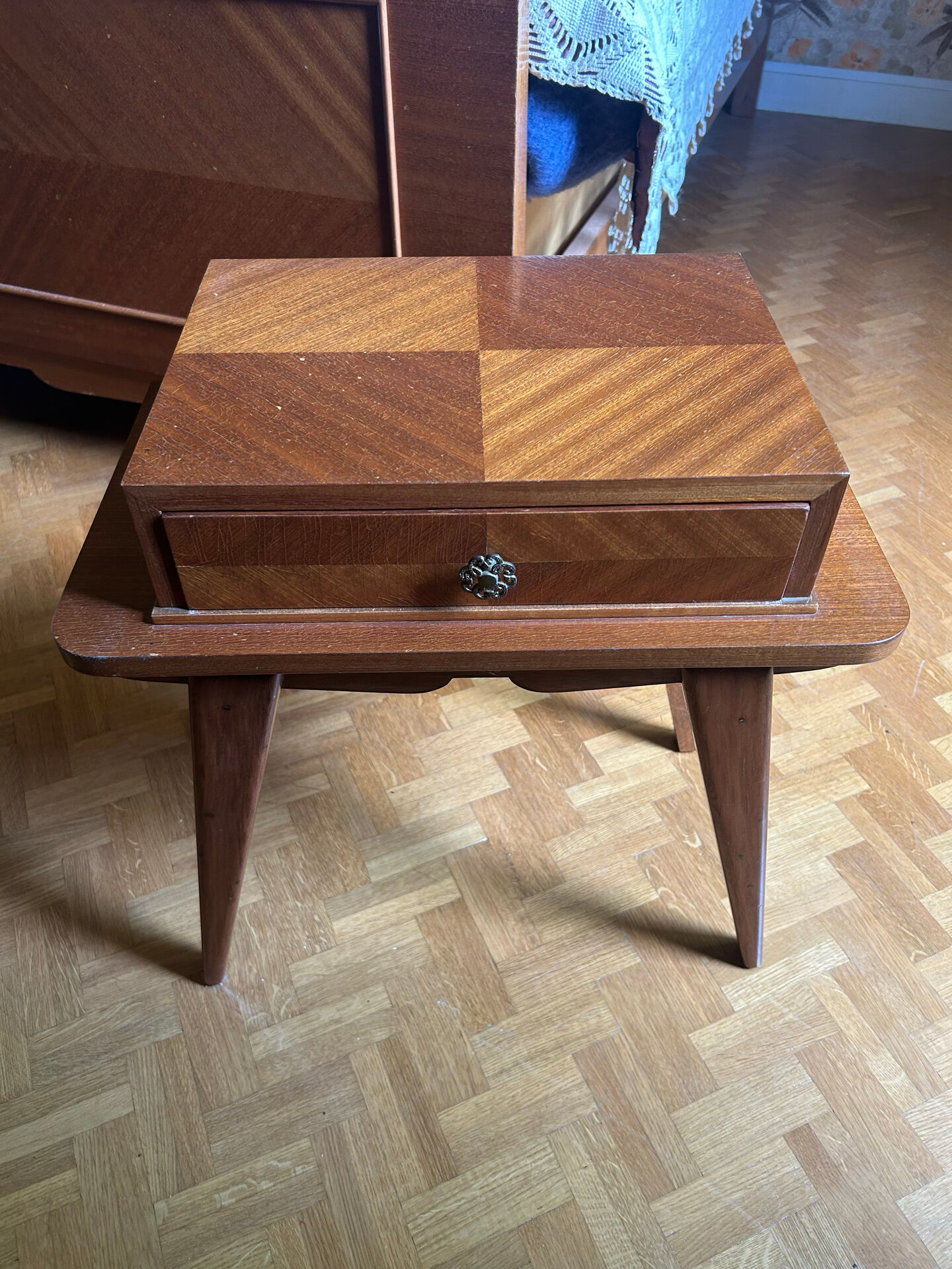 Vintage mahogany bedside table