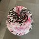 Pink and black blown glass vase