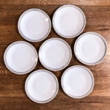 Set of 7 porcelain dessert plates from Limoges