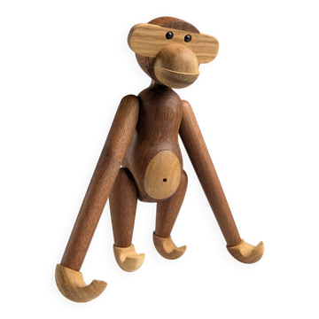 Grande figure de singe en bois bicolore par Kay Bojesen, design danois du 20e siècle.