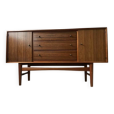 Mid-Century teak enfilade in brown by Russell of Broadway, 1950s, sleek design.