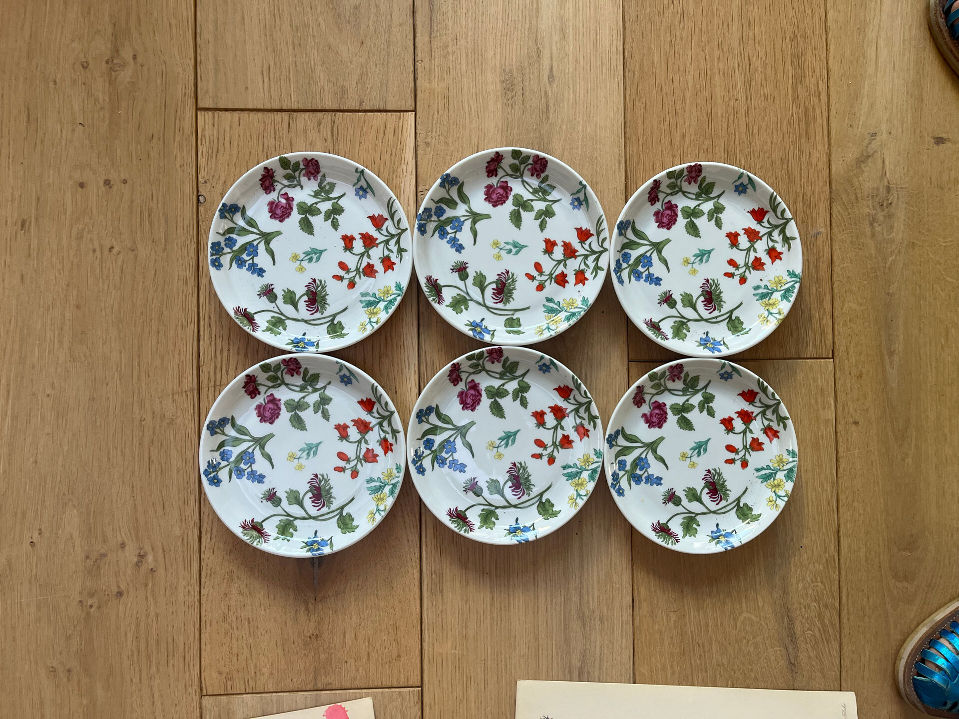 6 porcelain mignardise plates from Paris Herbier