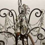 Large Macaroni Crystal Beaded Chandeliers Set of 2