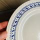 Assiettes blanche vintage à décor bleu
