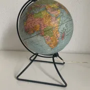 Vintage 1960 terrestrial globe glass world map Perrina - 24 cm