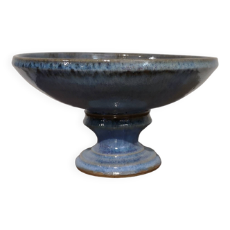 Gerard Tridot Compote Cup and Saucer Enamelled Stoneware Vintage Ceramic Pottery