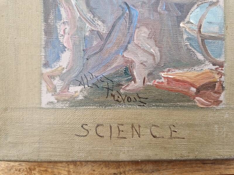 Alexandre Prévost (1832-1910) Oil on canvas - Allegory of Science