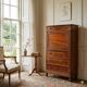 Antique mahogany secretary with leather, Italy, 19th century