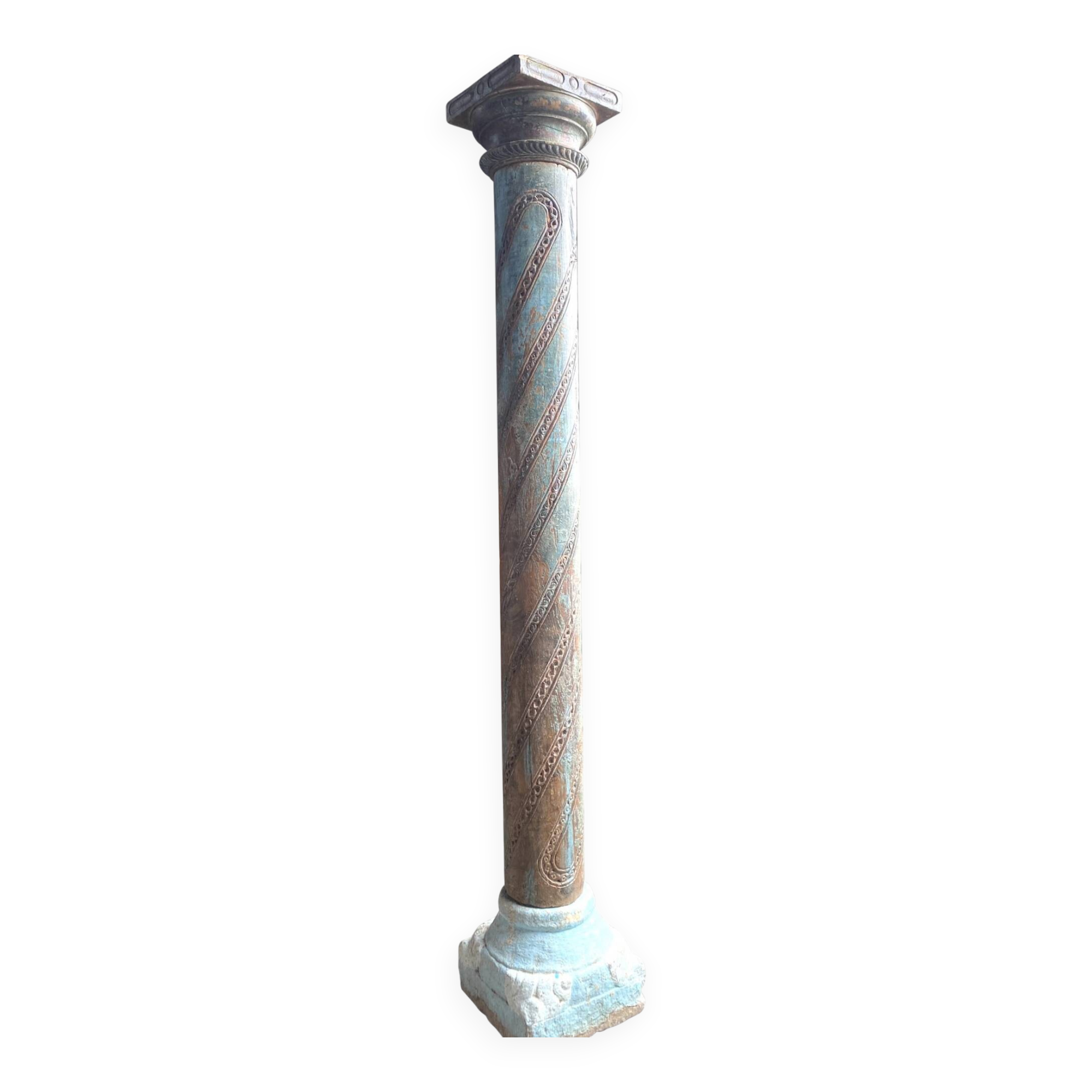 Carved wooden column
