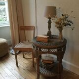 Side round table in rattan