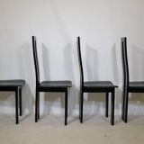 Postmodern Black Dining Chairs by Pietro Costantini, Set of 4, 1970s