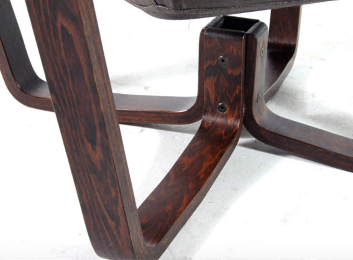 Vintage retro leather Falcon chair by Sigurd Ressell