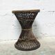 Vintage rattan diabolo stool