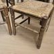 Set of 6 vintage wooden ladder-back dining chairs with woven seats